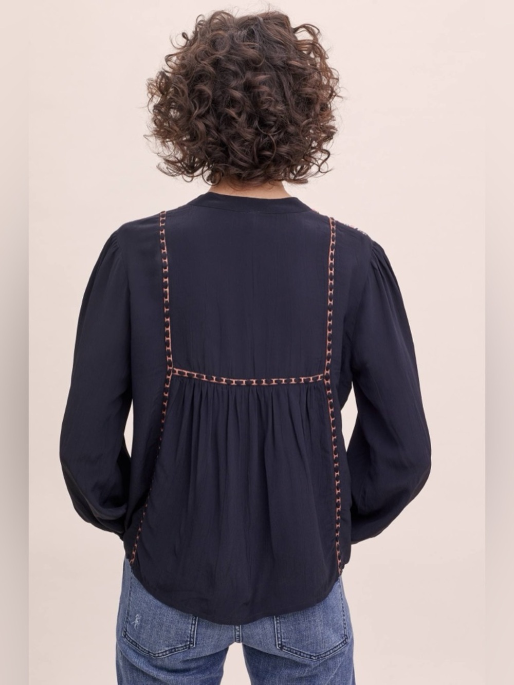 bl^nk London Women’s Black Lisi Embroidered Long Sleeve Blouse, Size Small - Picture 6 of 16